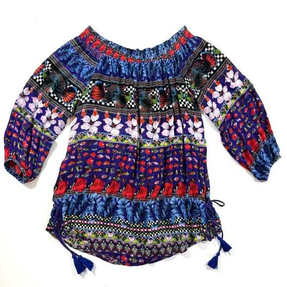 Desigual Andrea Gypsy Off Shoulder Blouse Tunic - Picture 3 of 10